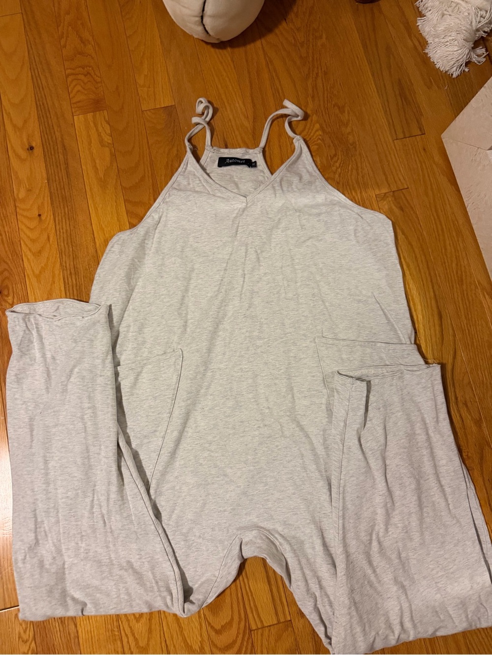 Amazon Light Gray Tie-Strap Jumpsuit